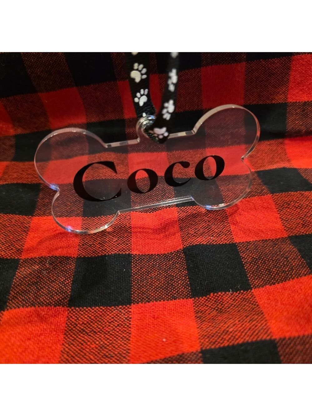 Personalized Clear Or White Bone Shaped Ornament
